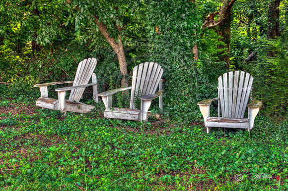 Old Adirondack Chairs in HDR